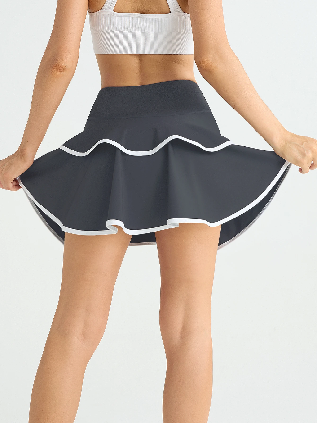 Women High Waist Color Block Skort With Inner Pockets Tennis Pleated Skirts Inner Pocket Quick Dry Sportawear