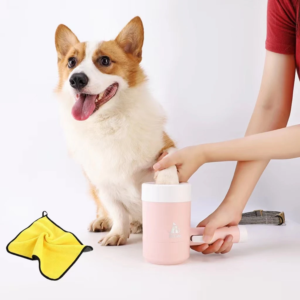 Outdoor Portable Pet Dog Paw Cleaner Cup 360 Soft Silicone Foot Washer Pulisci Zampe Di Cane Un Clic Manuale Quick Feet Wash Cleaner