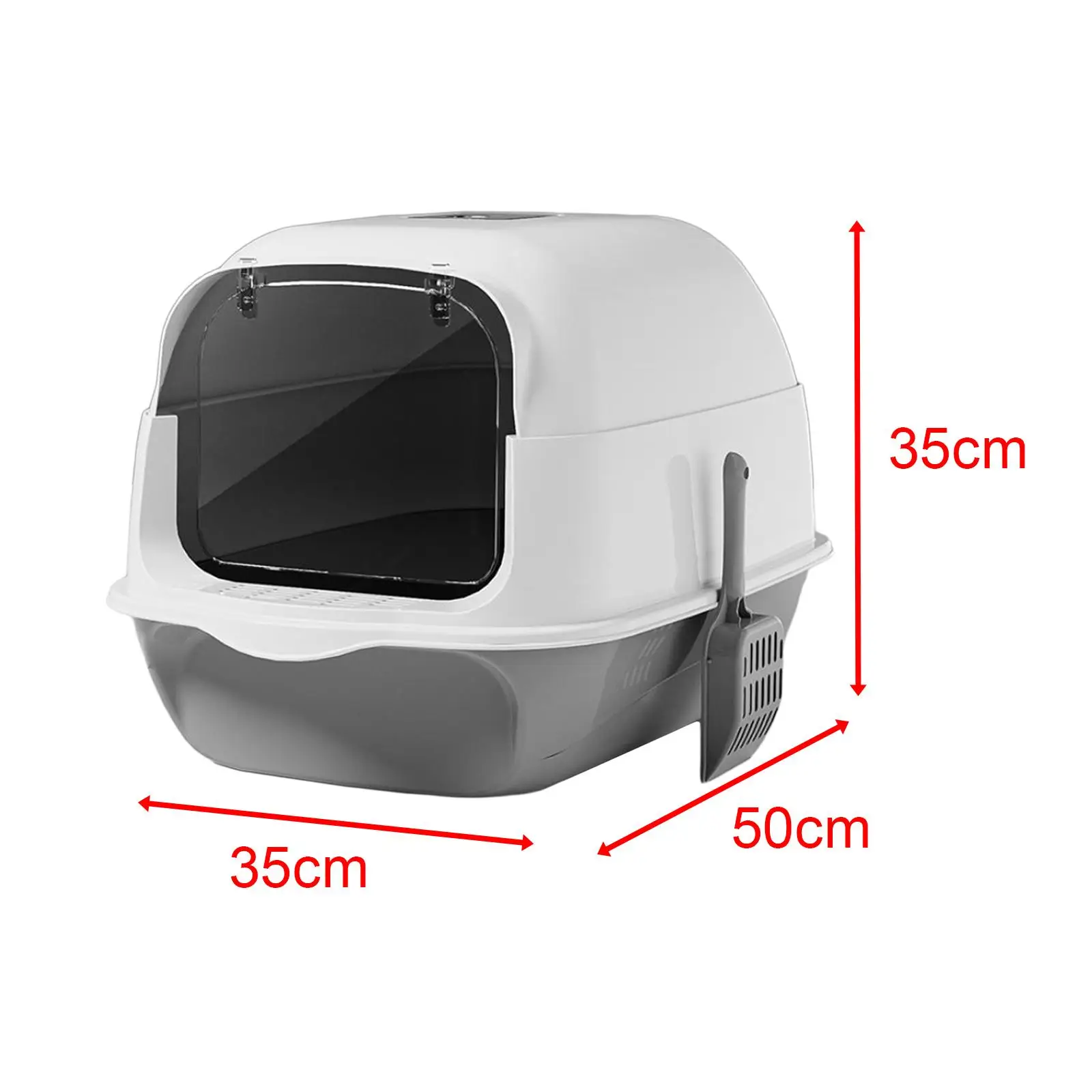 Hooded Cat Litter Box with Lid Large Capacity Cat Toilet with Front Door Flap Removable Large Reusable Sandbox Kitty Litter Tray