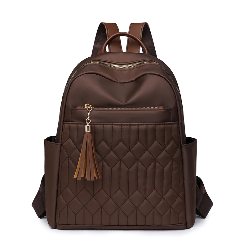 Mochila Oxford con cremallera y costura de gran venta para mujer 2024, nueva mochila de gran capacidad para desplazamientos diarios de alta calidad y de moda