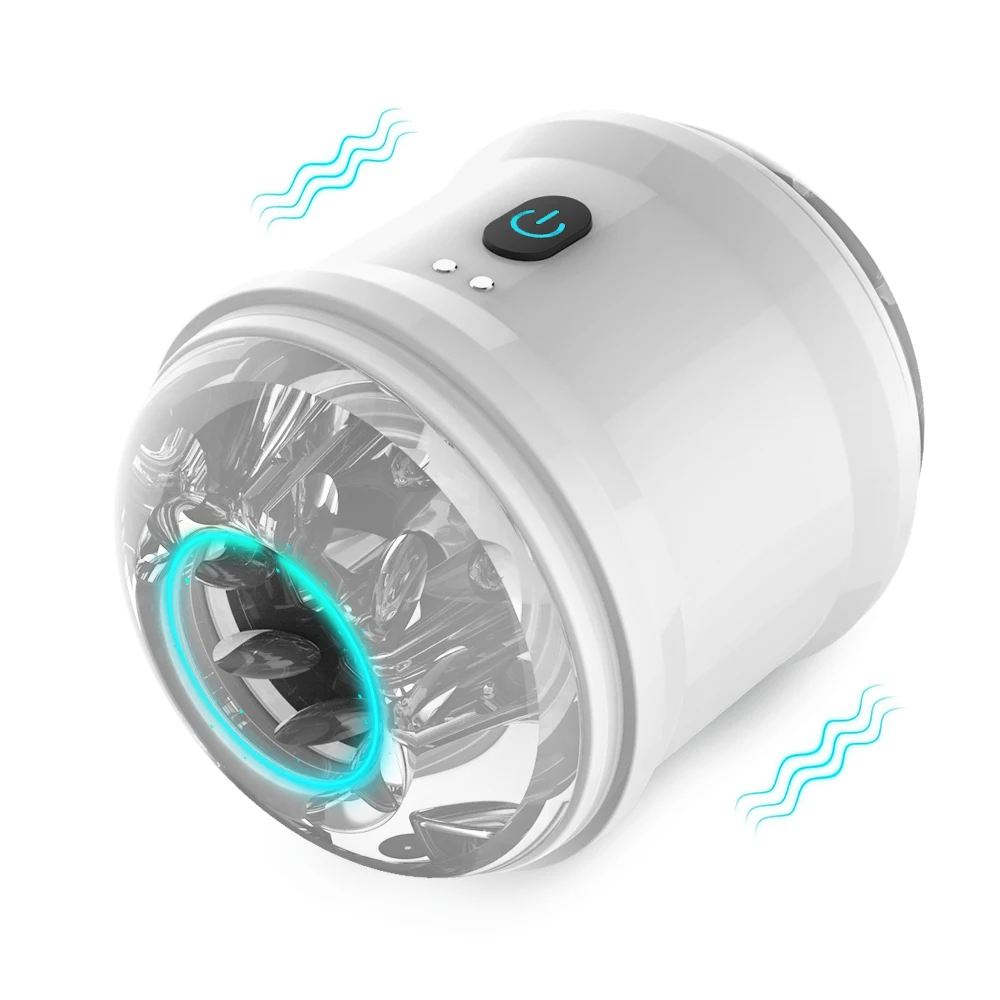 Blowjob Male Maturbator Adult Sex Toys for Men Open-Ended Vibrating Hands Free Stroker Penis Vibrator Trainer Sexual Pleasure