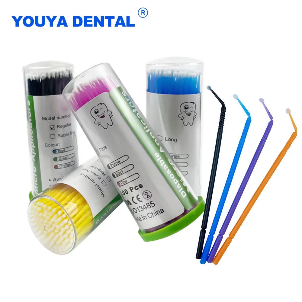 100PCSBottleDisposableDentalMicroBrushesApplicatorsBrushMicro