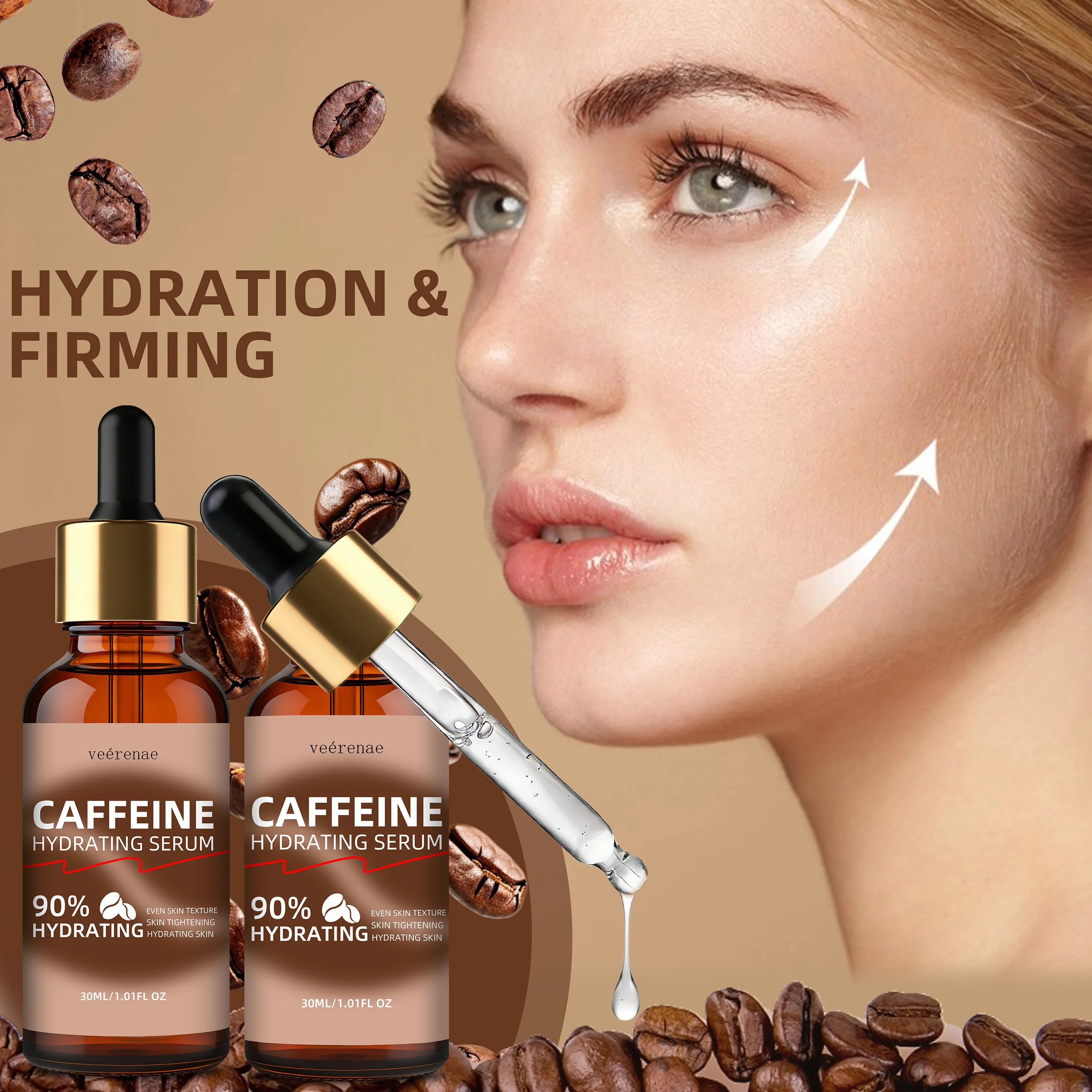Revitalizing Caffeine Hydrating Serum Duo - 24-Hour Deep Moisturization & Firming Formula