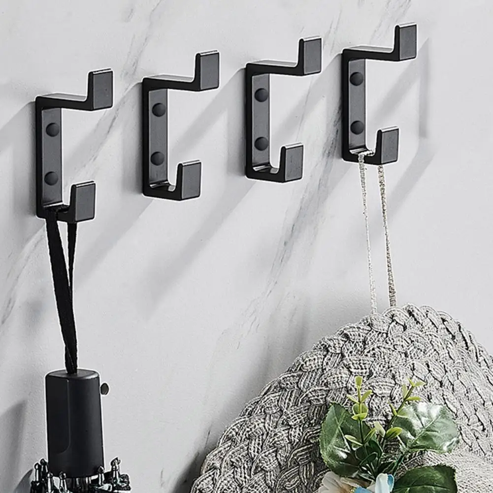 

Stable Wall Hook Space-saving Aluminum Wall Hooks for Clothes Coats Towels Heavy Duty Hangers for Hats Robes Storage Drilling