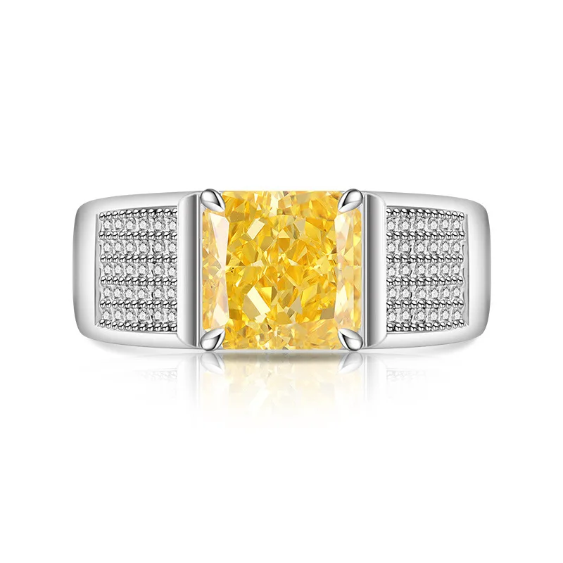 925 Sterling Silber Eisblumen-Schliff Kristall Zirkon Herrenring Geburtstag Jubiläum Hochzeit Party Geschenk – Detail 13