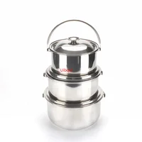 Pot à soupe en acier inoxydable, bol à ragoût, bols, marmite, ustensiles de cuisine, poêle, poignée en métal, casseroles et poêles, ensemble d'ustensiles de cuisine 5