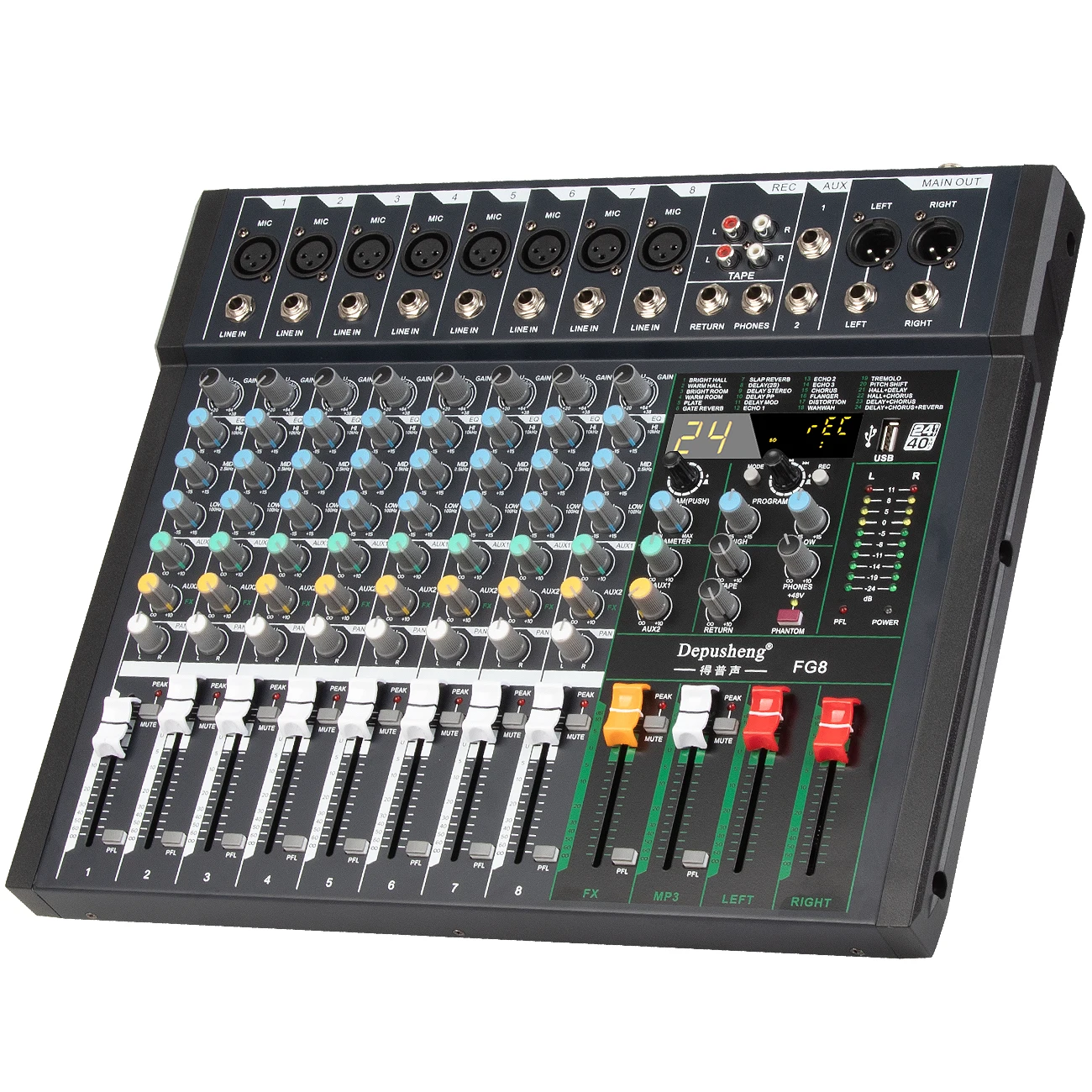 Professional 8-Channel Mixer Newest 99 Dsp Professional Digital Audio Mixer Blueteeth Balanced For Stage Performance