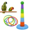 Parrot Bird Toy Parrot Bite Chewing Toy Pet Bird Swing Ball Standing Toy Plastic Rings Training Intelligence Toy Game Supplies 2