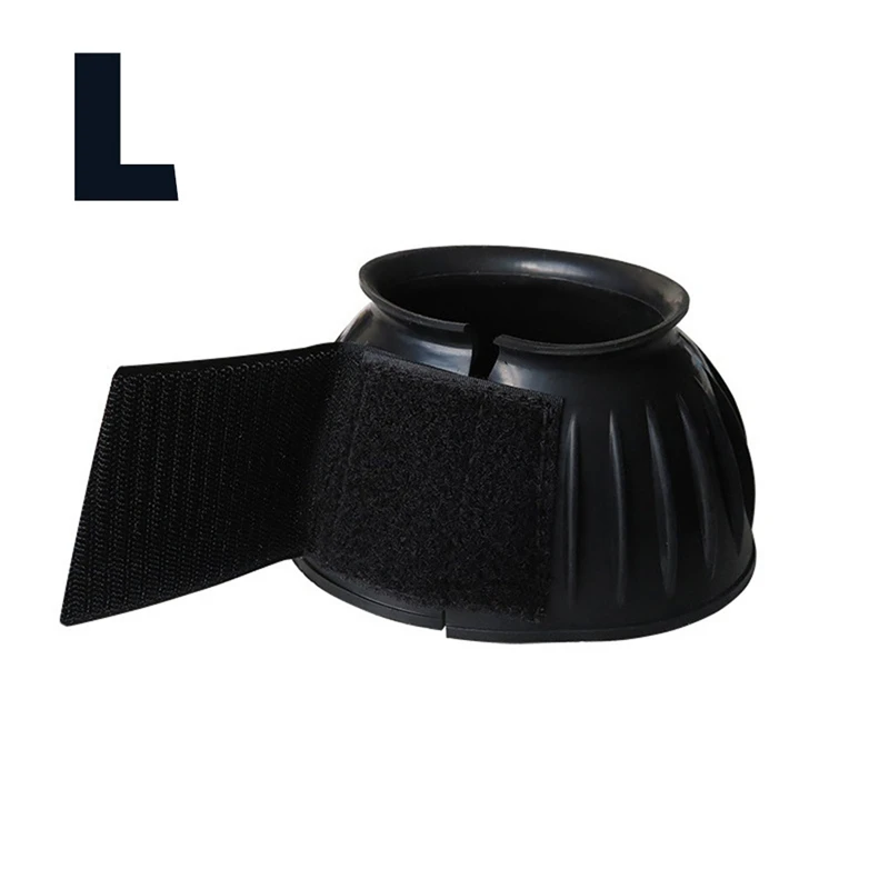 2Pcs Rubber Bell Boots Overreach Horse Boots Soft Equine Protective Gear Accessories Fortraining Equipment L