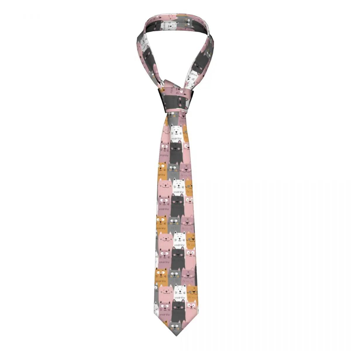 

Formal Skinny Neckties Classic Men's Cute Kitten Scandy Cats Wedding Tie Gentleman Narrow