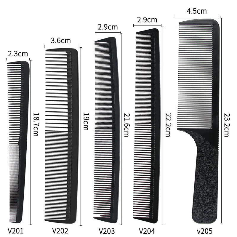 5 Pieces Black Anti-static and heat-resistant hairdressing comb Portable Styling for Men Women 2