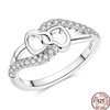 Bagues en argent Sterling 2025 originales pour femmes, couronne à nœud papillon, cœur d'amour, mauvais œil, bijoux d'anniversaire, cadeau d'anniversaire, 925
