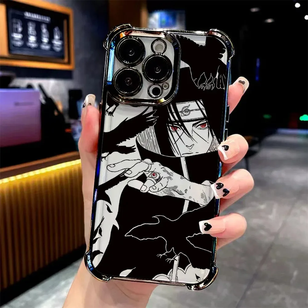 Uchiha Itachi Plating Phone Case - Anime Design, Anti-Fall Protection