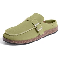Evshine Sabots de mode pour femmes Pantoufles avec boucle réglable Semelle intérieure souple Mules plates pour hommes Chaussures de plage en daim Pantoufles de maison confortables 2
