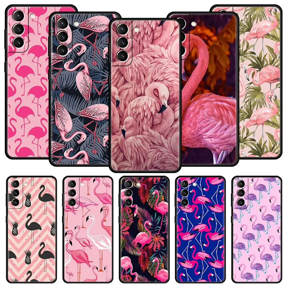 

Pink Red Flamingo Phone Case For Samsung Galaxy S23 Ultra S22 S21 S20 FE 5G S10 S10E S9 S8 Plus Note 20 Silicone Cover Bumper