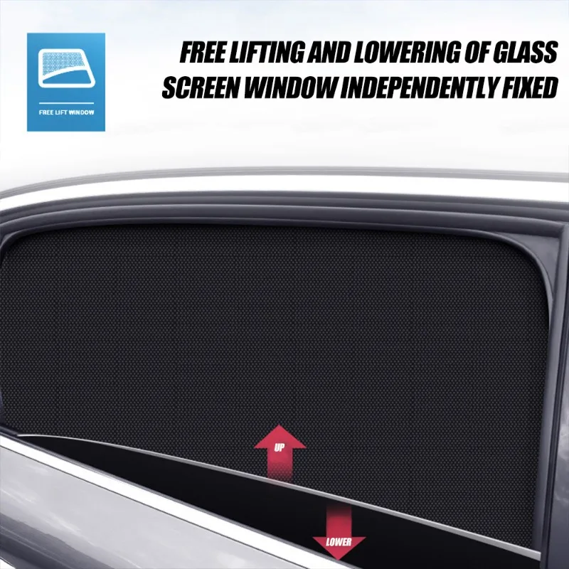 Car Side Window Sun Shade Covers Magnetic Blackout Curtains for Baby with UV Rays Protection Breathable Mesh Screen Shade
