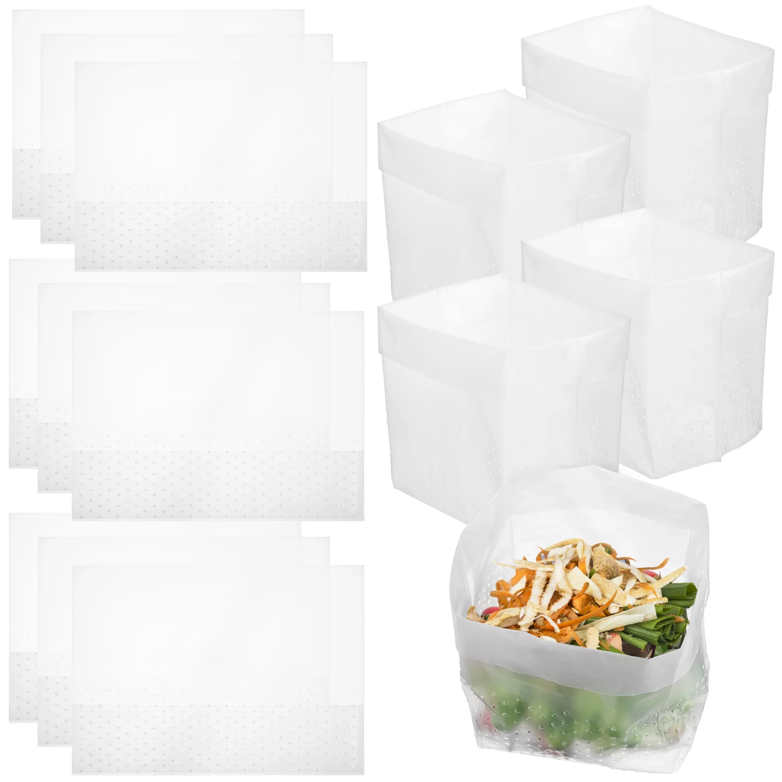 

150 Pcs Trash Bags Hollow Waste Bags Free Standing Garbage Bags for Kitchen Sink Bathroom Bedroom