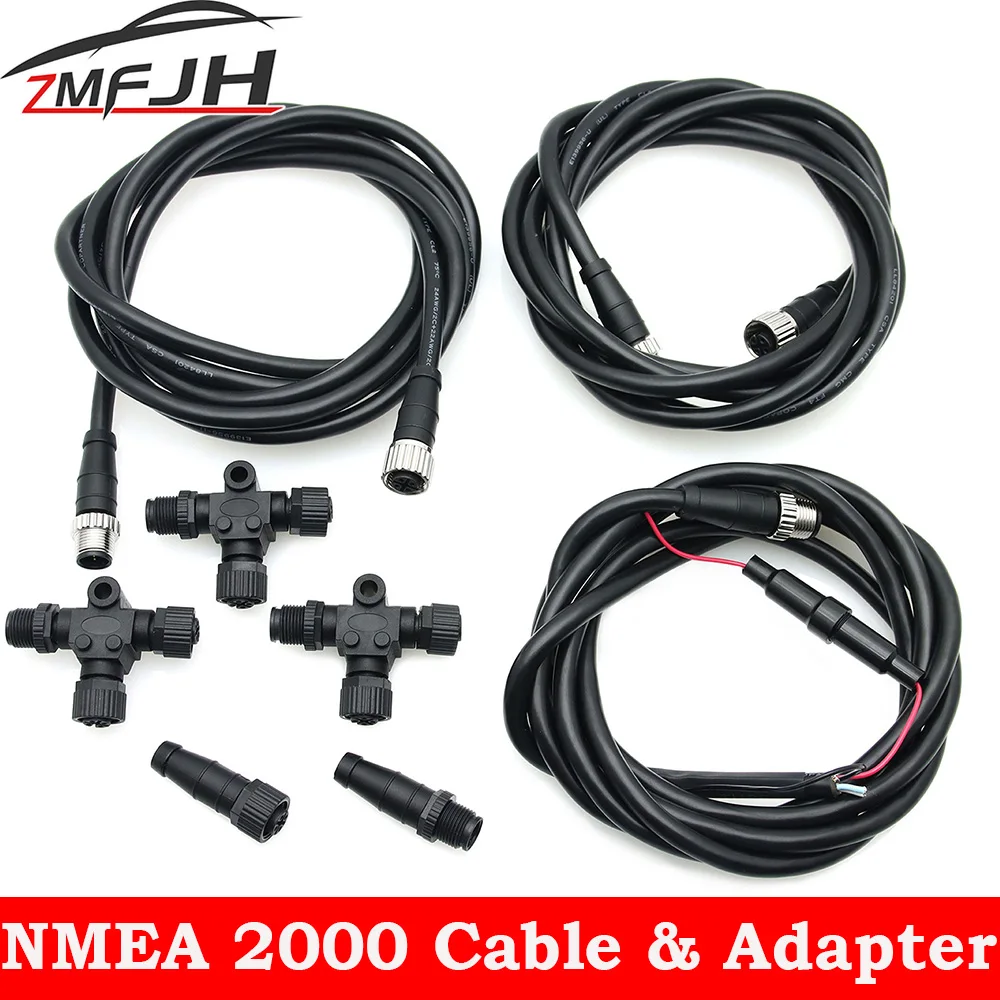 NMEA 2000 Cable Adapter Serial-Data Networking Marine Boat NMEA 2000 Starter Kit ABS T-type 5PIN Connector Adapter Cables 0.5-4M