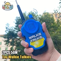 2 PCS 50M Toy Walkie Talkies Mini Portable Kids Electronic Spy Handheld Two-Way Radio Children Outdoor Interphone Toy For Kids 1