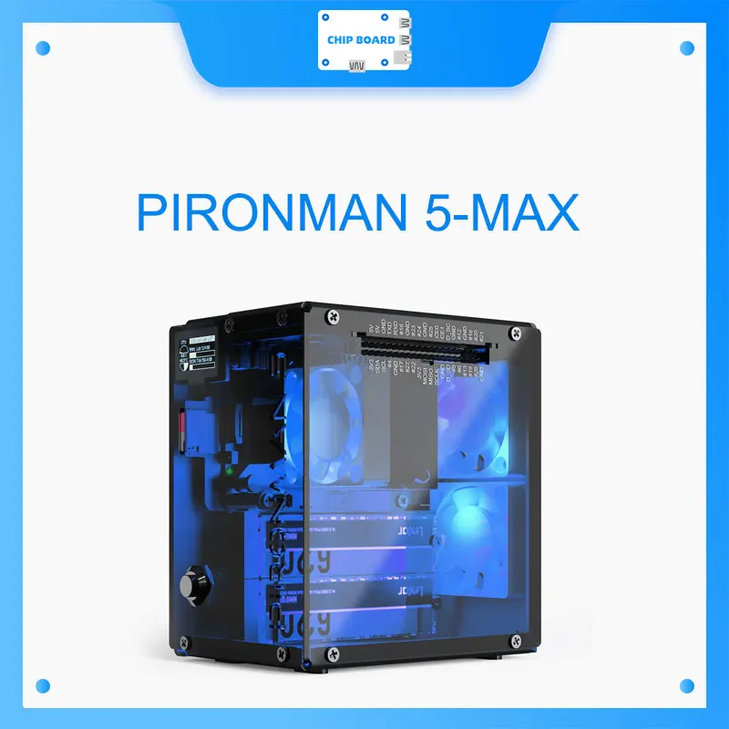 Raspberry Pi 5 用 Pironman 5-Max タワー PC ケースには、デュアル M