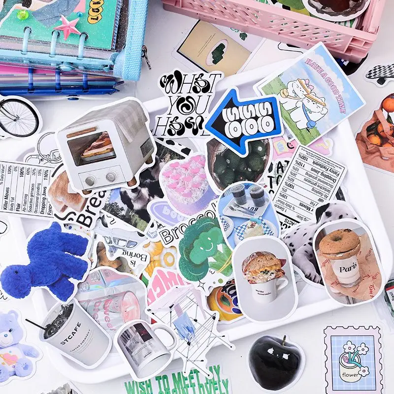 

MOHAMM 50pcs Korean Style Life Projector Decorative Stickers for Scrapbooking Material DIY Decoration Journaling