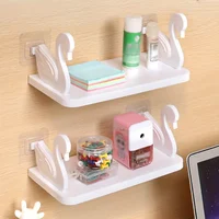 1pc swan-designed wall shelf, a versatile storage rack suitable for bathrooms, kitchens, and offices. 1