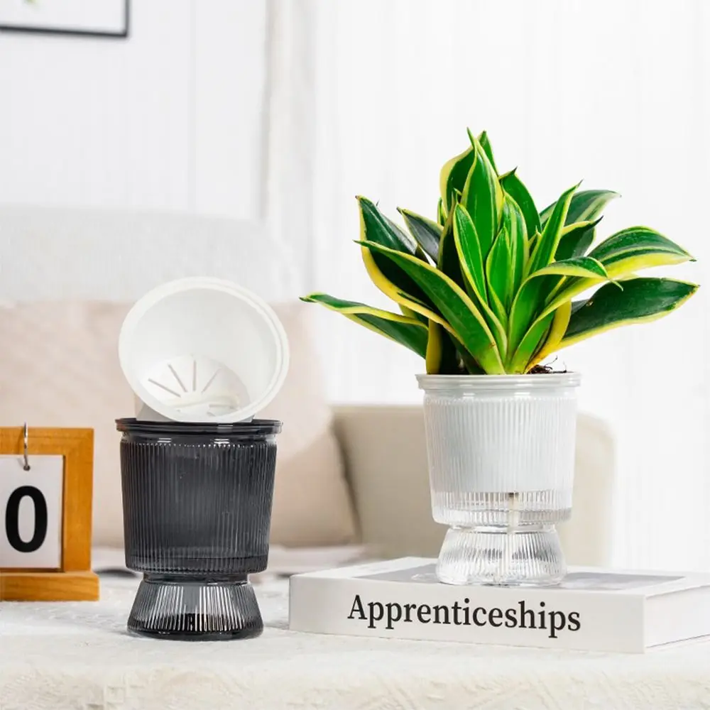 Flower Pot Self Watering Self-absorbing Transparent Vase Plastic Bamboo Planter Succulents Waterless Cultivation