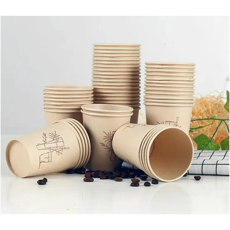 50pcs-pack-8oz-240ml-Bamboo-Fiber-Paper-Cup-Disposable-Household ...