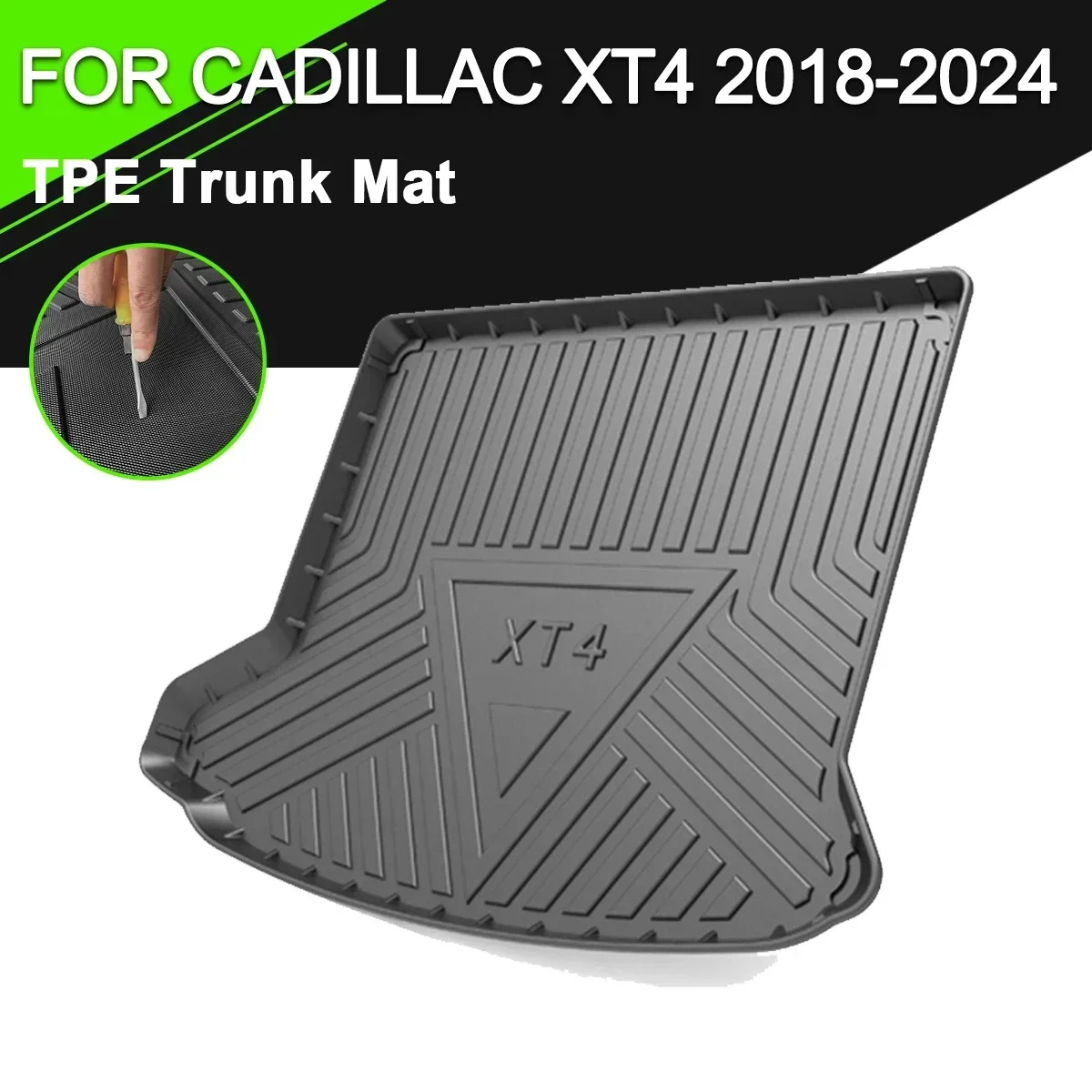 

Коврик для заднего багажника автомобиля Cadillac XT4 2018-2024, водонепроницаемый нескользящий резиновый коврик для груза, аксессуары