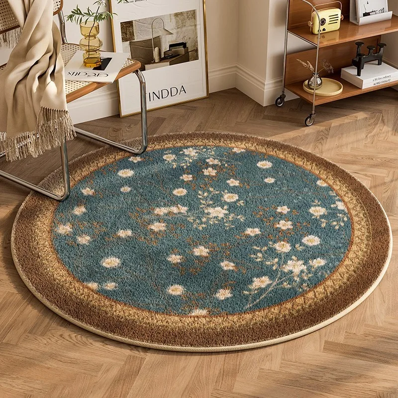 Retro Round Living Room Carpets Luxury Bedroom Plush Rugs Fashion Home Large Area Sofa Coffee Table Floor Mats Ковер 러그 Alfombra