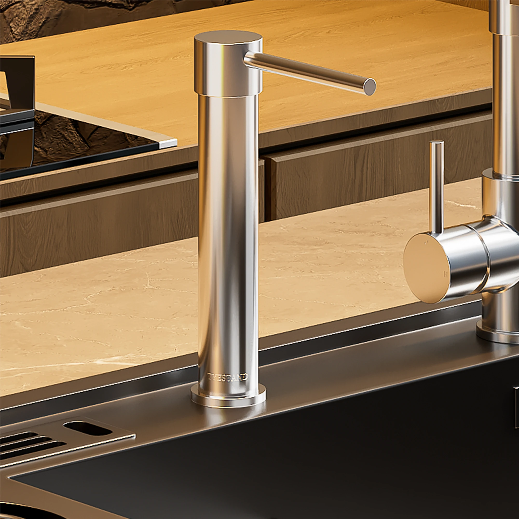 Brass Big Size&Heightening Sink Soap Dispenser High Quality Luxury Pump Head Built In Soap Dispenser for Kitchen and Bathroom