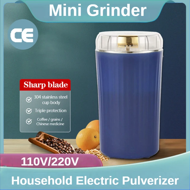 Electric Coffee Grinder Stainless Steel Cup Washable Sharp Knife