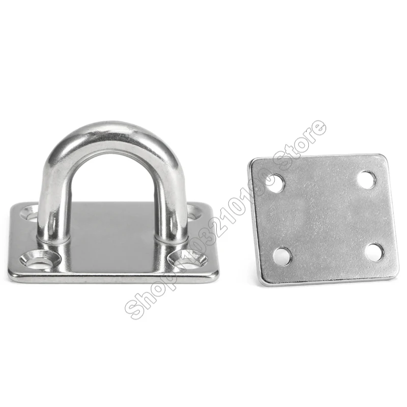 4 Piastre Occhiello In Acciaio Inox 304 - Occhielli Da Parete E Soffitto Per Tende Da Sole, Amache, Attrezzi