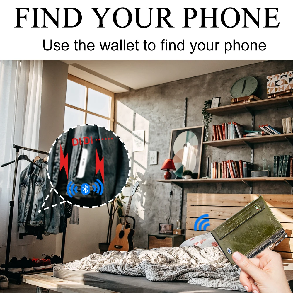 Smart Women wallet gps trackig wallets for girls birthday mothers day gadget gift for Android and IOS device 4