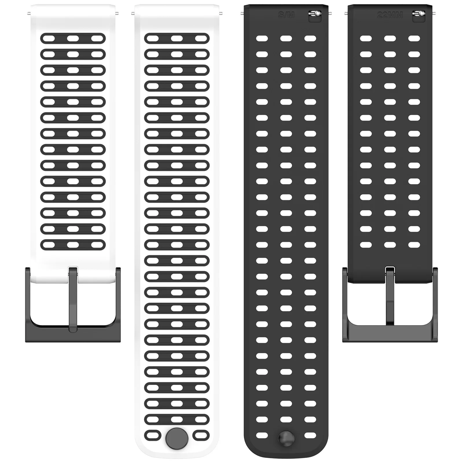 Two-Tone 22mm Silicone Wristband Replacement Strap