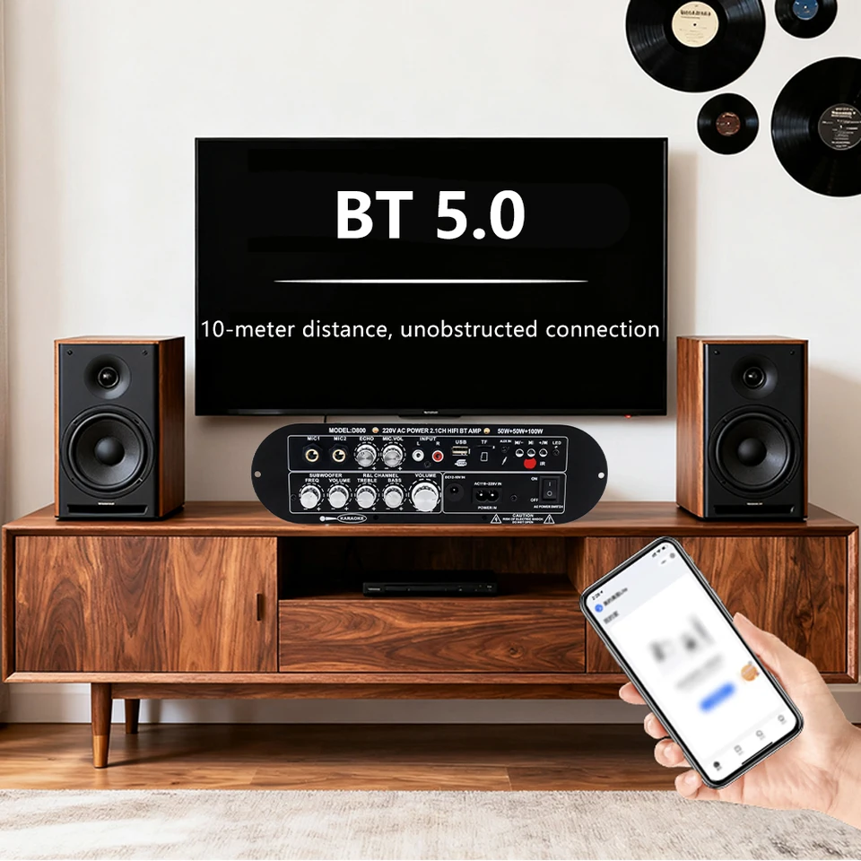 Amplificatore Board Bluetooth 2.1 Canali Per Home Theater - 50W+50W+100W - 6