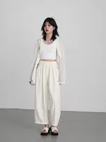 Женские белые широкие брюки CHIC VEN из нейлона и полиэстера