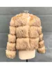 ZADORIN Women Fashion Faux Raccoon Fur Coat Luxury Short Furry Fur Top Jacket Women Winter Plush Fluffy Fur Coats for Women 4