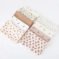 Cotton Swaddle Blanket Baby Blanket Floral Print Muslin Diaper Swaddle New Born Crinkle Fabric Baby Born Stroller Cover 1