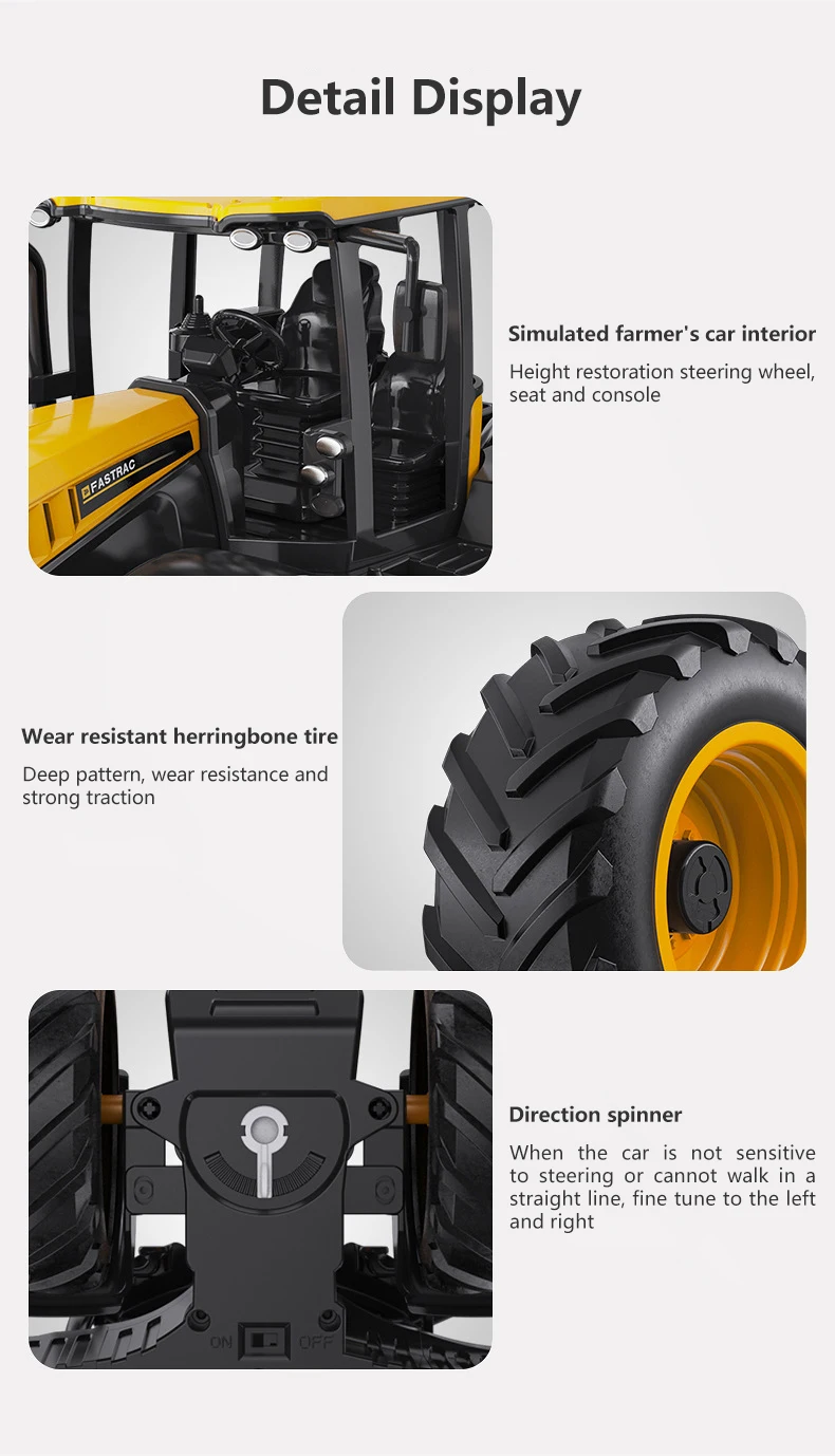 Double E 1:16 RC Farm Tractors Trailer Radio Controlled Cars Farming Simulator Car Truck Miniature Farmer Animal Model Toys Boys 6