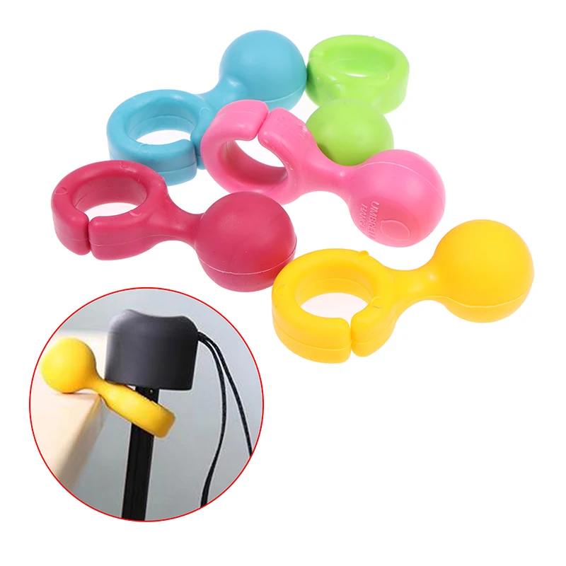 5pcs/Set Yellow Portable Umbrella Holder Easy-to-Use Clip On Desk Table Rest Walking Stick Cane Rack