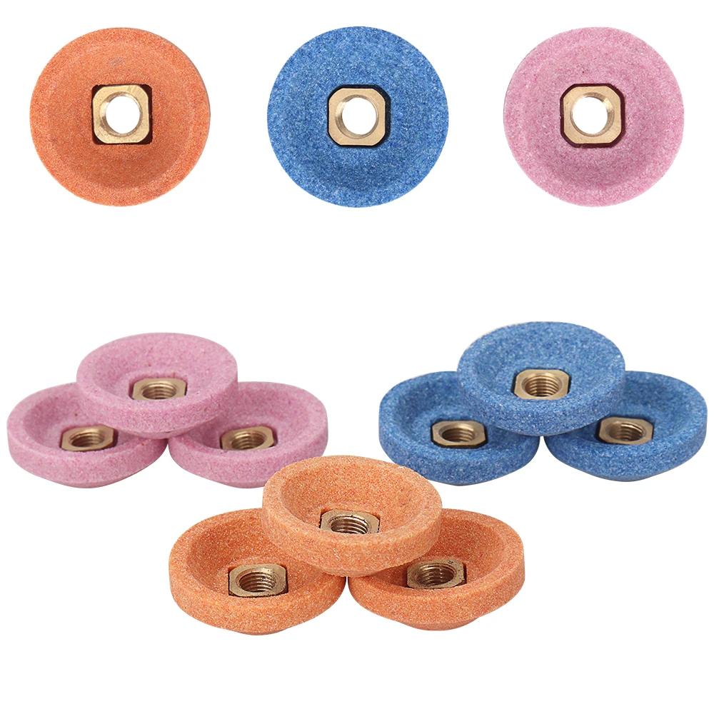 10Pcs 30mm Grinding Wheel Cup Surface Polishing Stone Wheel For Air Micro Grinder Pneumatic Abrasive Tool 6mm Hole 80/120/150#