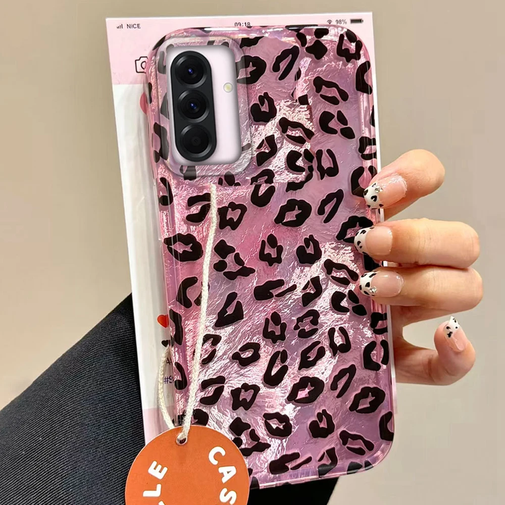 Korean Pink Leopard Fashion Phone Case Cover
