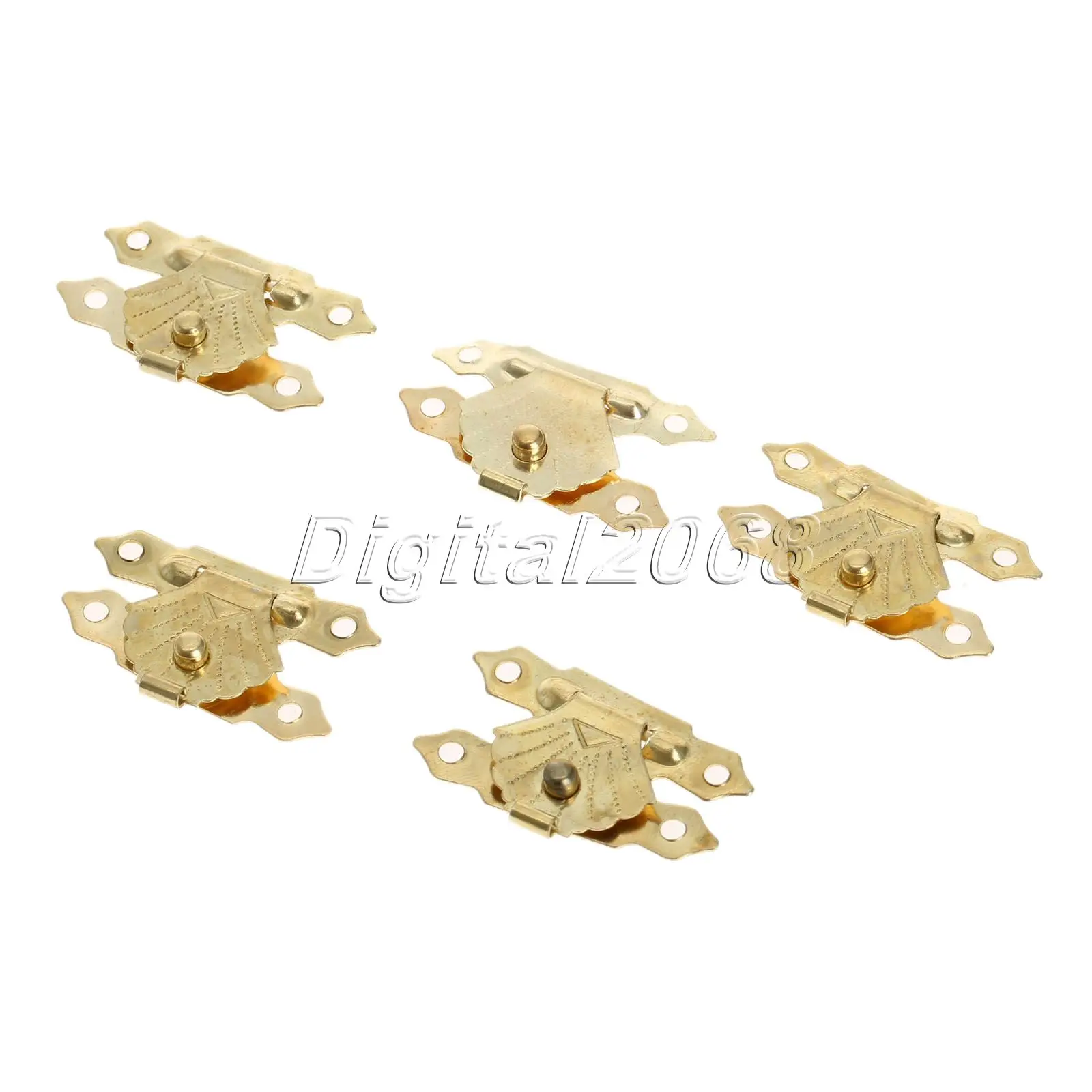 12Pcs Antique Brass Hasps Latch Lock Hooks Vintage 30mmx18mm Buckles Gold Decorative Mini Jewelry Gift Wine Wood Box Case Screws furniture hardware jewelry box hasps decorative latches