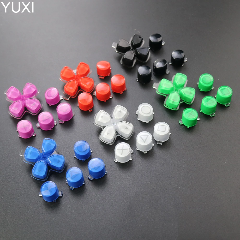 

YUXI 2/5/10Set Replacement Plastic Crystal Buttons ABXY D Pad Driection Key Kit For PS5 Controller