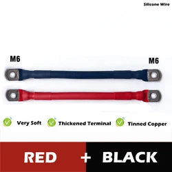 Heavy - Duty Battery Inverter Cable Set with Silicone Wiring for Automotive and Solar Applications (BLACK AND RED)