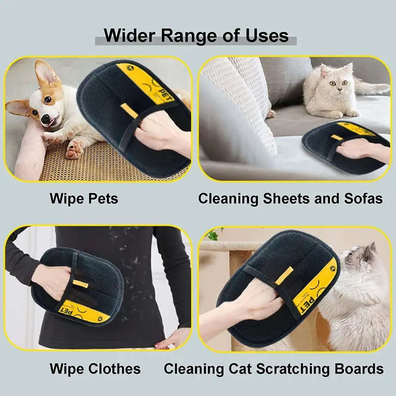 Pet Hair Remover Gloves Electrostatic for Cats Dogs, Reusable Washable Grooming Glove with 2-in-1 Lint Roller Brush - Safe Non-T - Image 6