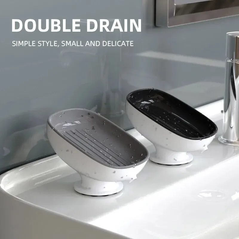 Super Suction Cup Soap Dish Drainable Bathroom Soap Holder Waterproof Sponge Holder Soap Dish Bathroom Supplies