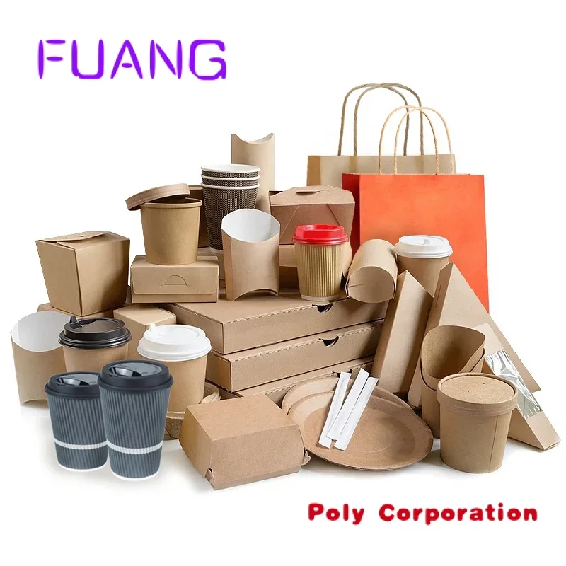 

Custom Hot sale Custom Take Away Kraft Paper food box packaging custom printed paper boxes