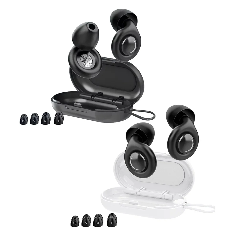 Reusable Silicone Sleep Ear Plugs with 10 Ear Tips in XS/S/M/L Snore Blocker Ear Plug for Sleep Deep Focus Travel